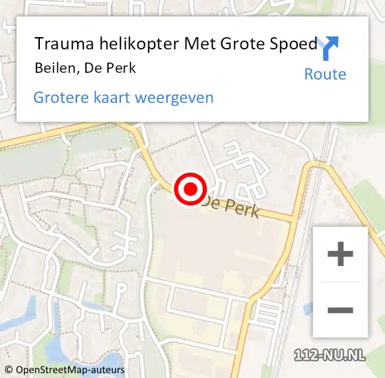 Locatie op kaart van de 112 melding: Trauma helikopter Met Grote Spoed Naar Beilen, De Perk op 24 september 2024 11:38