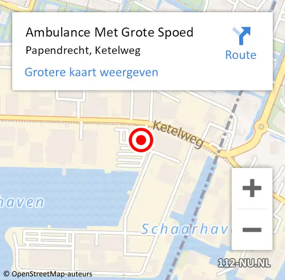 Locatie op kaart van de 112 melding: Ambulance Met Grote Spoed Naar Papendrecht, Ketelweg op 24 september 2024 11:38