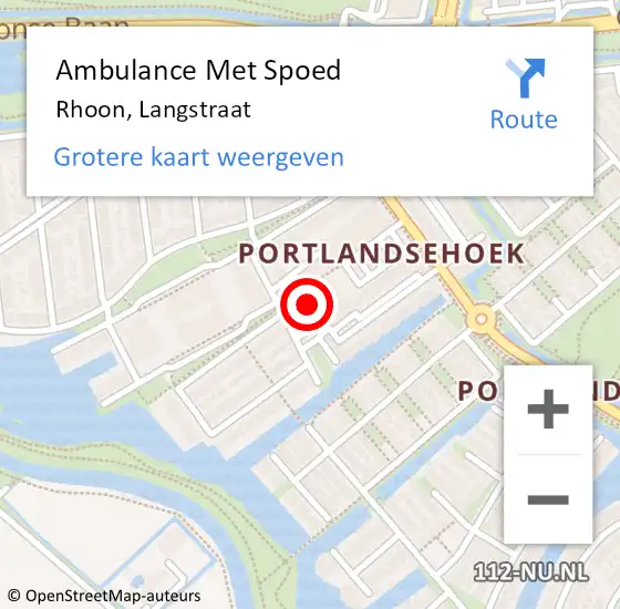 Locatie op kaart van de 112 melding: Ambulance Met Spoed Naar Rhoon, Langstraat op 24 september 2024 11:40