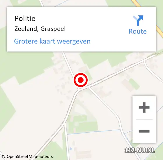 Locatie op kaart van de 112 melding: Politie Zeeland, Graspeel op 24 september 2024 11:52