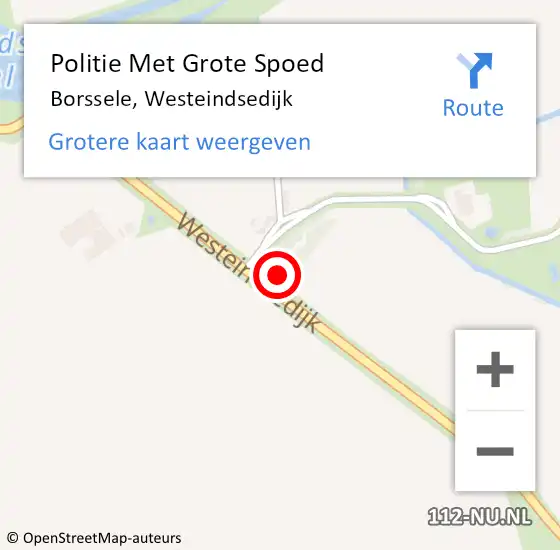 Locatie op kaart van de 112 melding: Politie Met Grote Spoed Naar Borssele, Westeindsedijk op 24 september 2024 11:55