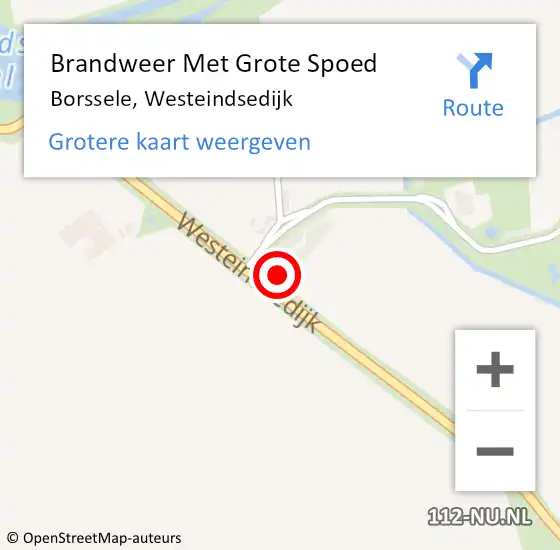 Locatie op kaart van de 112 melding: Brandweer Met Grote Spoed Naar Borssele, Westeindsedijk op 24 september 2024 12:17