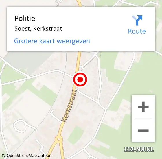 Locatie op kaart van de 112 melding: Politie Soest, Kerkstraat op 24 september 2024 12:29