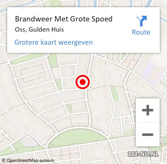 Locatie op kaart van de 112 melding: Brandweer Met Grote Spoed Naar Oss, Gulden Huis op 24 september 2024 12:49