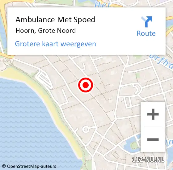 Locatie op kaart van de 112 melding: Ambulance Met Spoed Naar Hoorn, Grote Noord op 24 september 2024 12:50