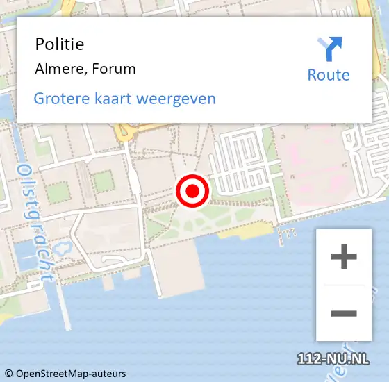 Locatie op kaart van de 112 melding: Politie Almere, Forum op 24 september 2024 13:39