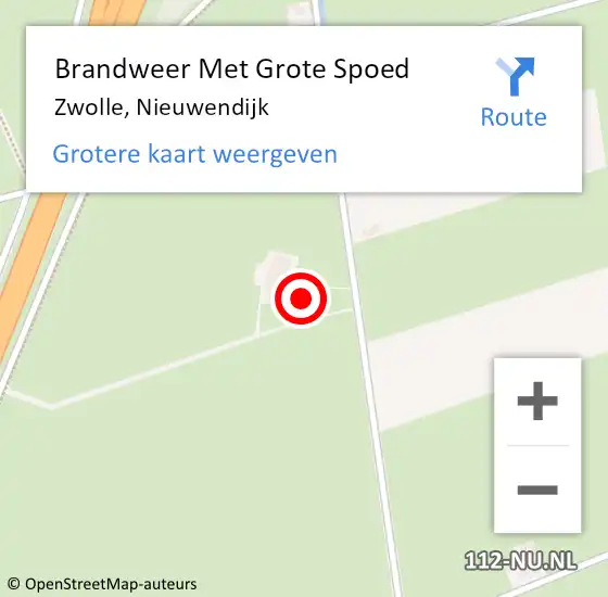 Locatie op kaart van de 112 melding: Brandweer Met Grote Spoed Naar Zwolle, Nieuwendijk op 24 september 2024 14:04