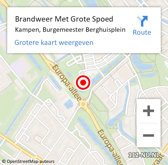 Locatie op kaart van de 112 melding: Brandweer Met Grote Spoed Naar Kampen, Burgemeester Berghuisplein op 24 september 2024 14:10