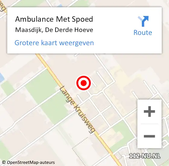 Locatie op kaart van de 112 melding: Ambulance Met Spoed Naar Maasdijk, De Derde Hoeve op 24 september 2024 14:36