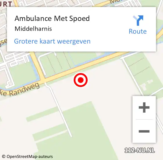 Locatie op kaart van de 112 melding: Ambulance Met Spoed Naar Middelharnis op 24 september 2024 15:13