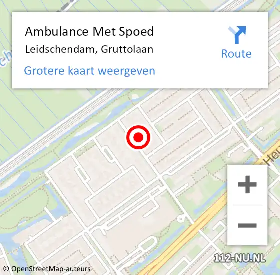 Locatie op kaart van de 112 melding: Ambulance Met Spoed Naar Leidschendam, Gruttolaan op 24 september 2024 15:13