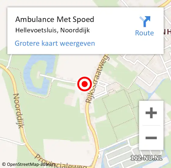 Locatie op kaart van de 112 melding: Ambulance Met Spoed Naar Hellevoetsluis, Noorddijk op 24 september 2024 15:42