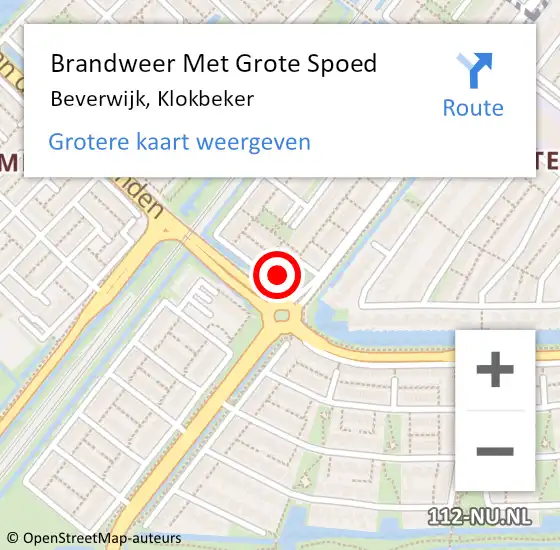 Locatie op kaart van de 112 melding: Brandweer Met Grote Spoed Naar Beverwijk, Klokbeker op 24 september 2024 16:14