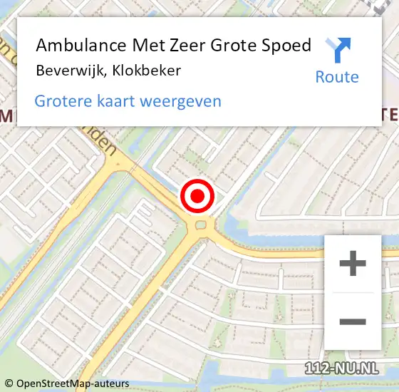 Locatie op kaart van de 112 melding: Ambulance Met Zeer Grote Spoed Naar Beverwijk, Klokbeker op 24 september 2024 16:14