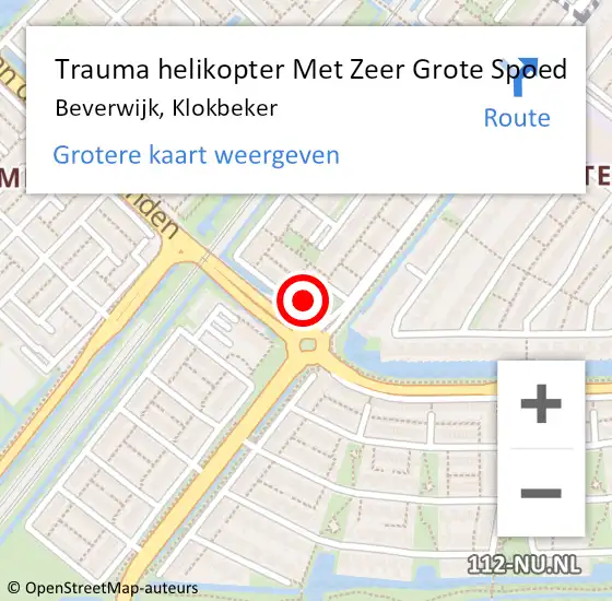 Locatie op kaart van de 112 melding: Trauma helikopter Met Zeer Grote Spoed Naar Beverwijk, Klokbeker op 24 september 2024 16:15