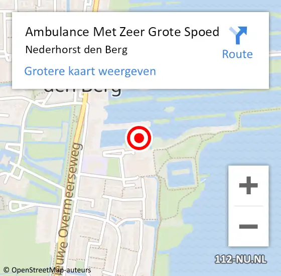 Locatie op kaart van de 112 melding: Ambulance Met Zeer Grote Spoed Naar Nederhorst den Berg op 24 september 2024 16:43