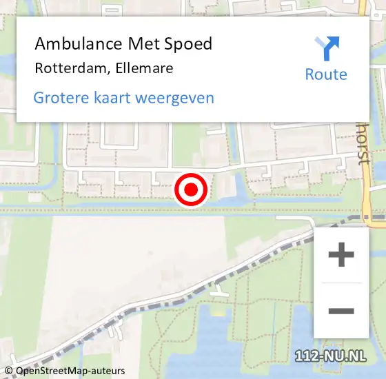 Locatie op kaart van de 112 melding: Ambulance Met Spoed Naar Rotterdam, Ellemare op 24 september 2024 17:01