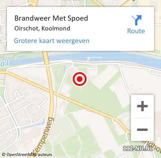 Locatie op kaart van de 112 melding: Brandweer Met Spoed Naar Oirschot, Koolmond op 24 september 2024 17:05