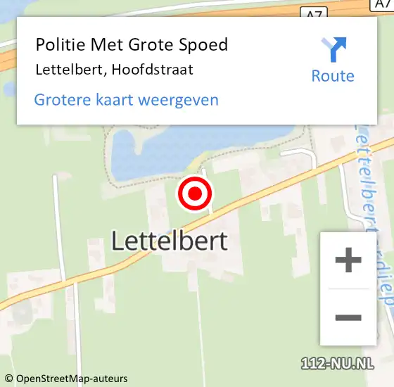 Locatie op kaart van de 112 melding: Politie Met Grote Spoed Naar Lettelbert, Hoofdstraat op 24 september 2024 17:09