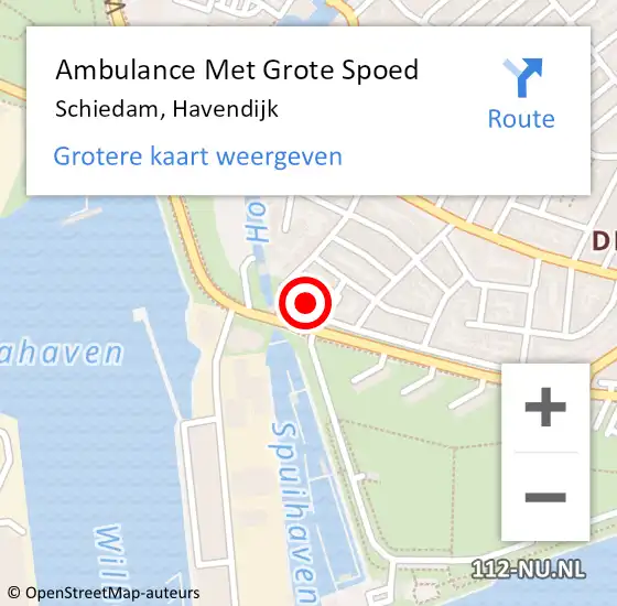 Locatie op kaart van de 112 melding: Ambulance Met Grote Spoed Naar Schiedam, Havendijk op 24 september 2024 17:21