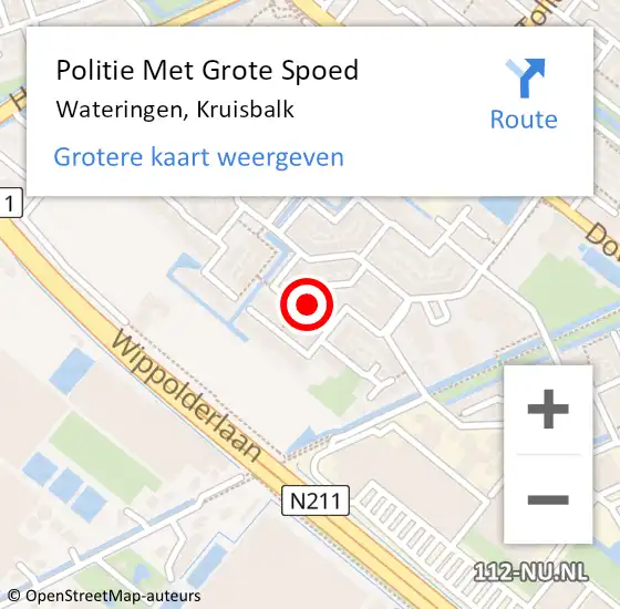 Locatie op kaart van de 112 melding: Politie Met Grote Spoed Naar Wateringen, Kruisbalk op 24 september 2024 17:21