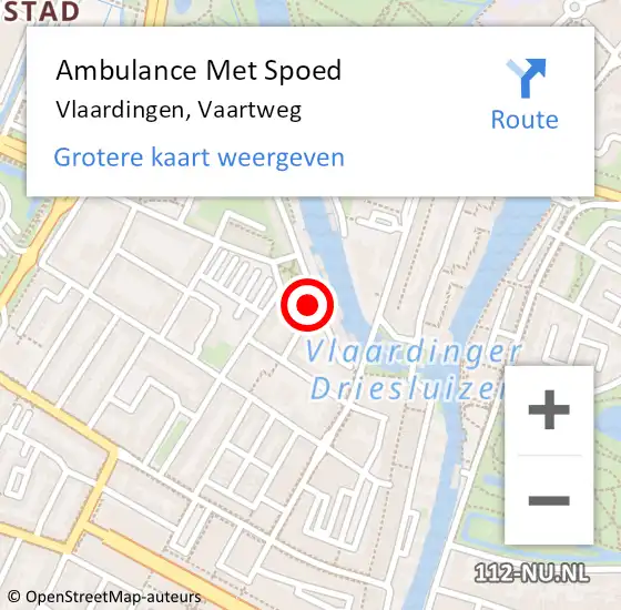 Locatie op kaart van de 112 melding: Ambulance Met Spoed Naar Vlaardingen, Vaartweg op 24 september 2024 17:21