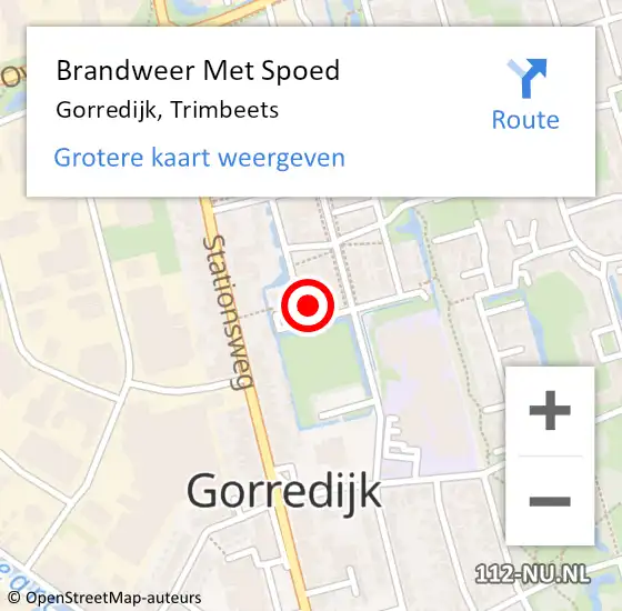 Locatie op kaart van de 112 melding: Brandweer Met Spoed Naar Gorredijk, Trimbeets op 24 september 2024 18:38