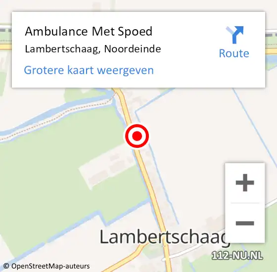 Locatie op kaart van de 112 melding: Ambulance Met Spoed Naar Lambertschaag, Noordeinde op 24 september 2024 18:53