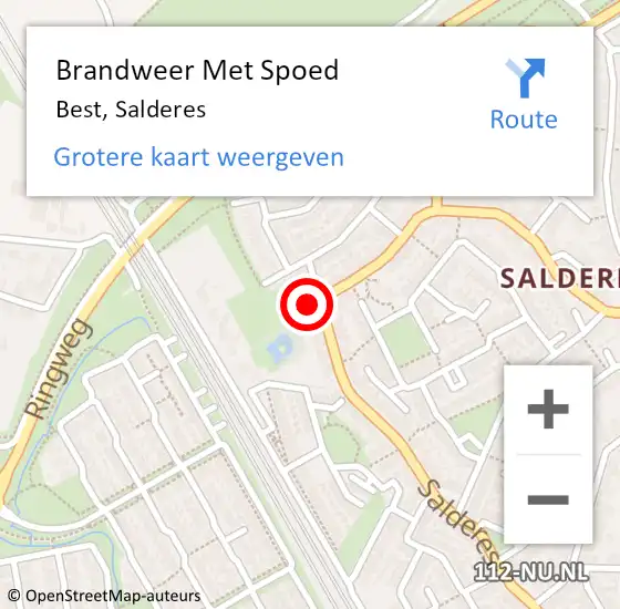 Locatie op kaart van de 112 melding: Brandweer Met Spoed Naar Best, Salderes op 24 september 2024 18:56