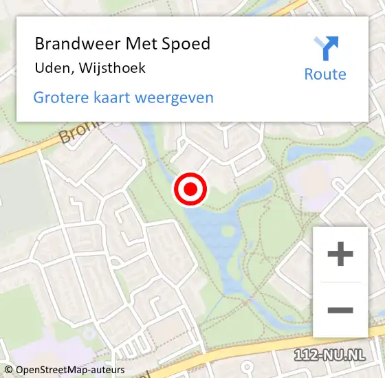 Locatie op kaart van de 112 melding: Brandweer Met Spoed Naar Uden, Wijsthoek op 24 september 2024 19:25