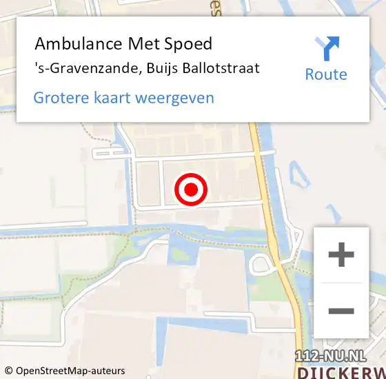 Locatie op kaart van de 112 melding: Ambulance Met Spoed Naar 's-Gravenzande, Buijs Ballotstraat op 24 september 2024 19:41