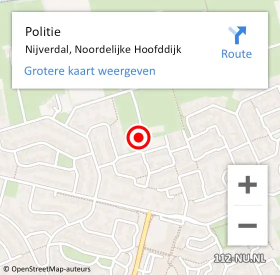 Locatie op kaart van de 112 melding: Politie Nijverdal, Noordelijke Hoofddijk op 24 september 2024 19:45