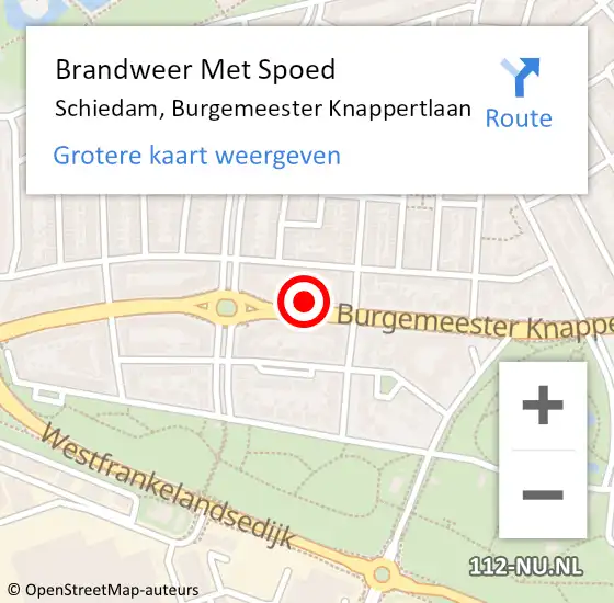 Locatie op kaart van de 112 melding: Brandweer Met Spoed Naar Schiedam, Burgemeester Knappertlaan op 24 september 2024 20:30