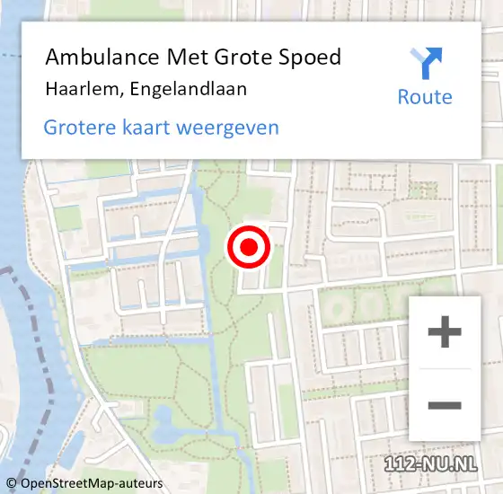 Locatie op kaart van de 112 melding: Ambulance Met Grote Spoed Naar Haarlem, Engelandlaan op 24 september 2024 20:46