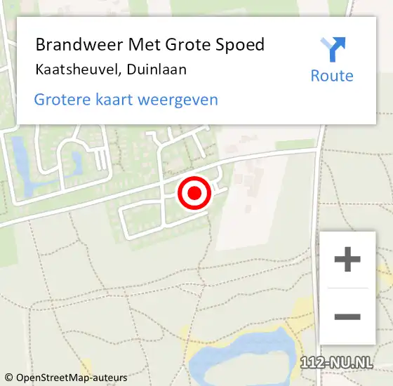 Locatie op kaart van de 112 melding: Brandweer Met Grote Spoed Naar Kaatsheuvel, Duinlaan op 24 september 2024 20:55