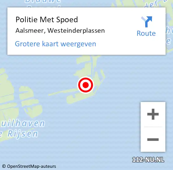 Locatie op kaart van de 112 melding: Politie Met Spoed Naar Aalsmeer, Westeinderplassen op 24 september 2024 21:08