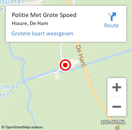 Locatie op kaart van de 112 melding: Politie Met Grote Spoed Naar Hiaure, De Ham op 24 september 2024 21:14