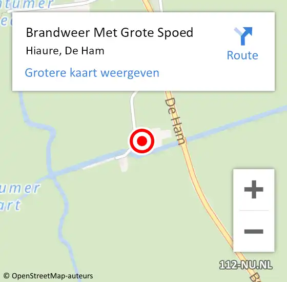 Locatie op kaart van de 112 melding: Brandweer Met Grote Spoed Naar Hiaure, De Ham op 24 september 2024 21:16