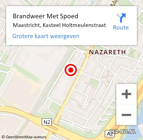 Locatie op kaart van de 112 melding: Brandweer Met Spoed Naar Maastricht, Kasteel Holtmeulenstraat op 24 september 2024 21:37