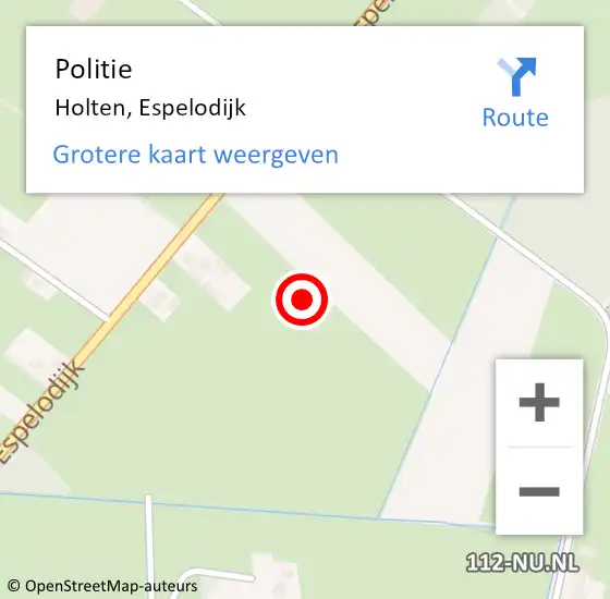 Locatie op kaart van de 112 melding: Politie Holten, Espelodijk op 24 september 2024 21:44