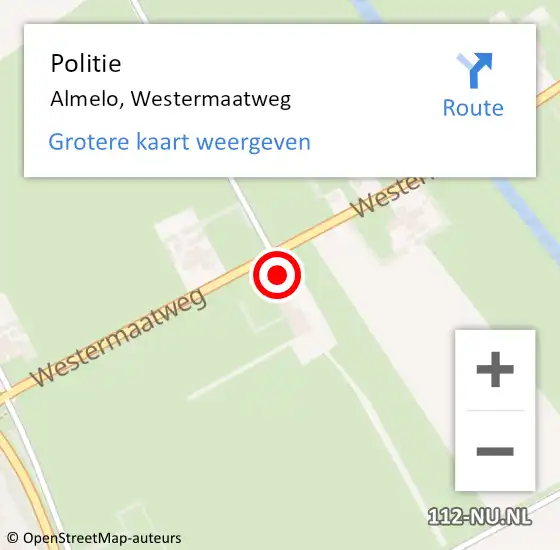 Locatie op kaart van de 112 melding: Politie Almelo, Westermaatweg op 25 september 2024 00:34