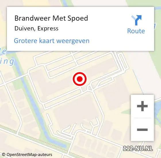 Locatie op kaart van de 112 melding: Brandweer Met Spoed Naar Duiven, Express op 25 september 2024 02:01