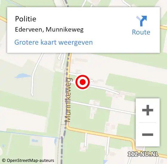 Locatie op kaart van de 112 melding: Politie Ederveen, Munnikeweg op 25 september 2024 02:30