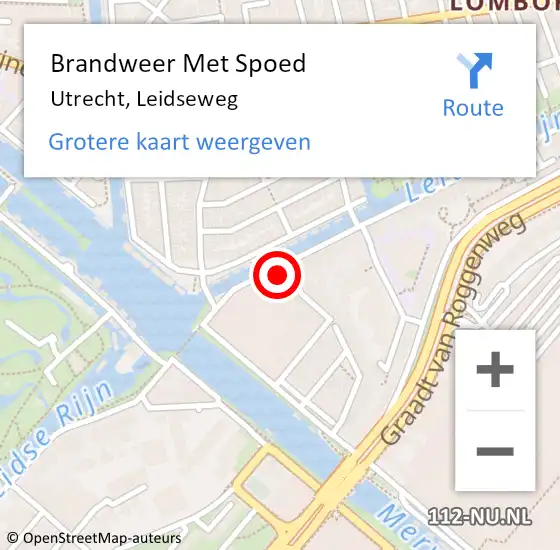 Locatie op kaart van de 112 melding: Brandweer Met Spoed Naar Utrecht, Leidseweg op 25 september 2024 07:26