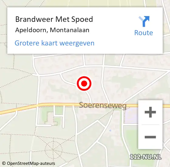 Locatie op kaart van de 112 melding: Brandweer Met Spoed Naar Apeldoorn, Montanalaan op 25 september 2024 08:13