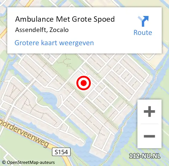 Locatie op kaart van de 112 melding: Ambulance Met Grote Spoed Naar Assendelft, Zocalo op 25 september 2024 08:19