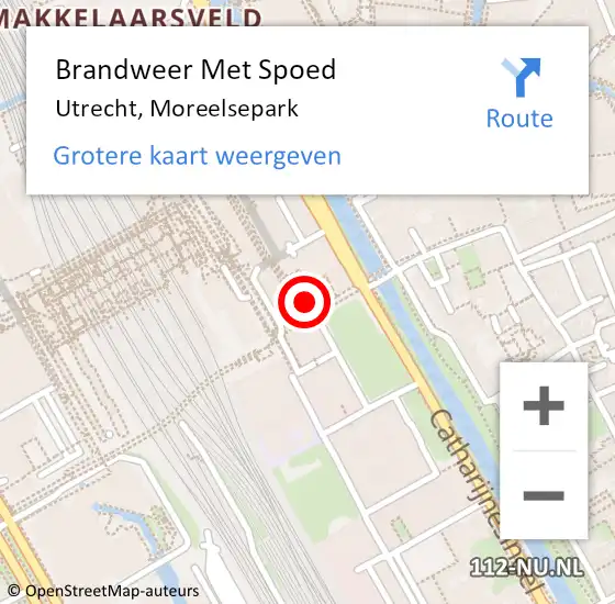 Locatie op kaart van de 112 melding: Brandweer Met Spoed Naar Utrecht, Moreelsepark op 25 september 2024 08:30