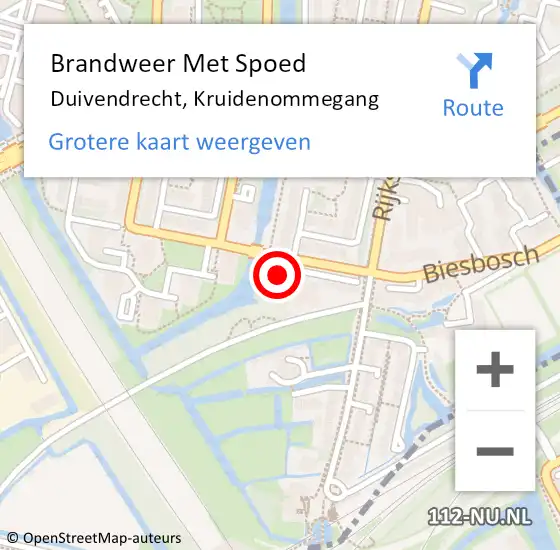 Locatie op kaart van de 112 melding: Brandweer Met Spoed Naar Duivendrecht, Kruidenommegang op 25 september 2024 08:32