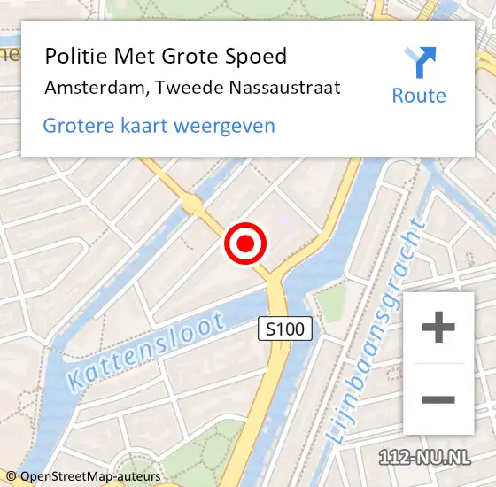 Locatie op kaart van de 112 melding: Politie Met Grote Spoed Naar Amsterdam, Tweede Nassaustraat op 25 september 2024 08:33