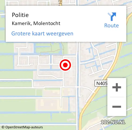 Locatie op kaart van de 112 melding: Politie Kamerik, Molentocht op 25 september 2024 08:39